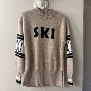 Beige SKI Sweater with Black Accents